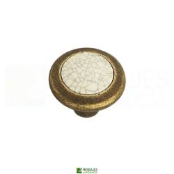 Pomo Ø34 mm porcelana craquelé bronce rústico | Herrajes de Andalucía