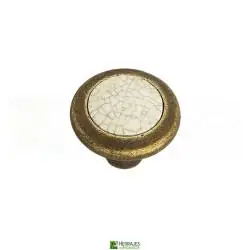 Pomo Ø34 mm porcelana craquelé bronce rústico | Herrajes de Andalucía