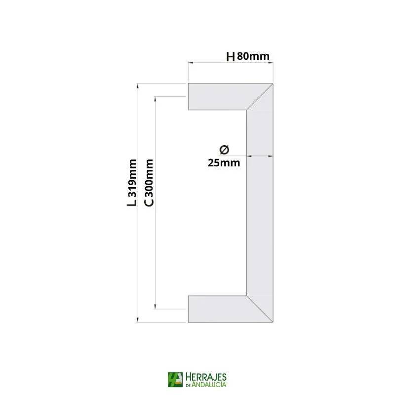 Manillón Perseo AISI 304 300mm Puertas correderas | Herrajes de Andalucía