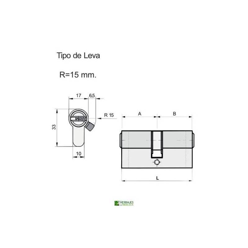 Cilindro seguridad I6Plus 30x30mm níquel | Herrajes de Andalucía