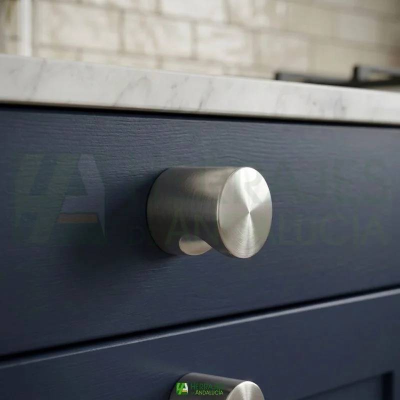 Pomo mueble Muesca Inox Ø20 mm H28 | Herrajes de Andalucía