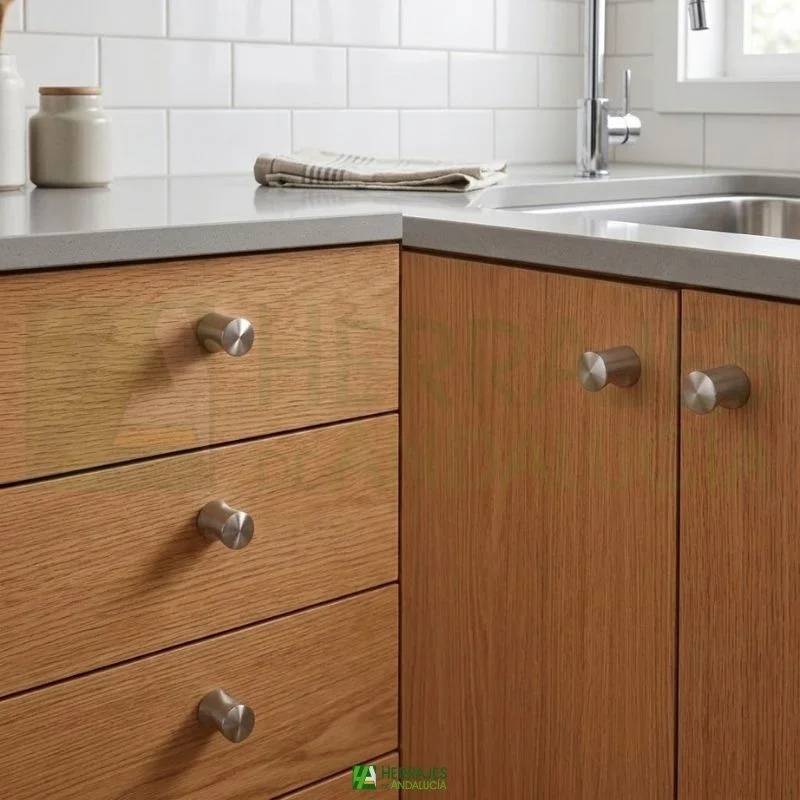 Pomo mueble Muesca Inox Ø25mm H30mm | Herrajes de Andalucía