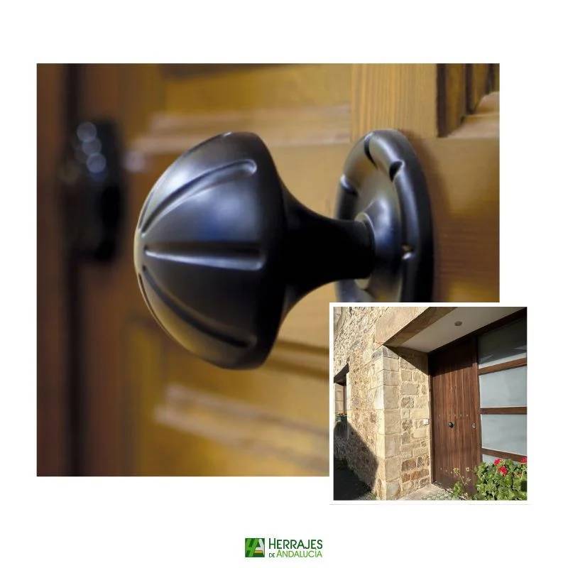 Pomo puerta AMIG modelo16 negro Ø75mm | Herrajes de Andalucía