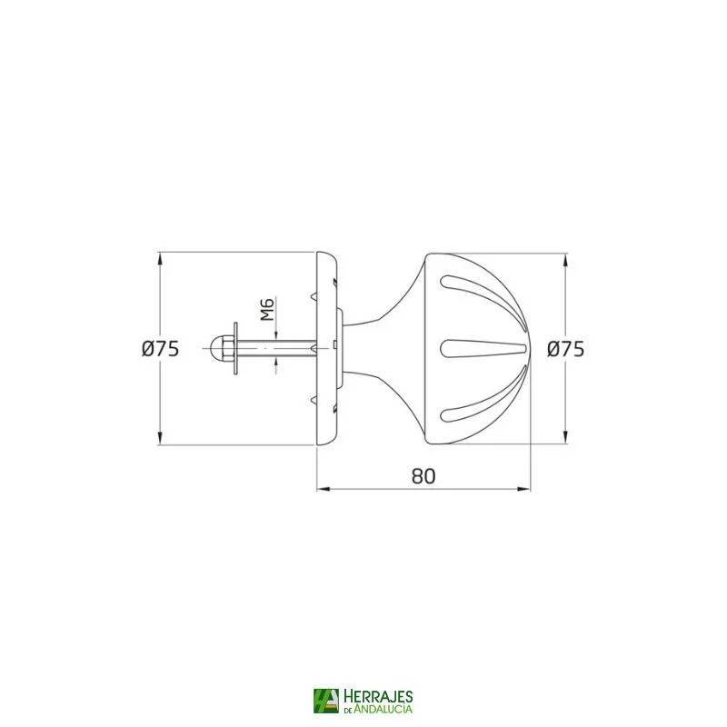 Pomo puerta AMIG modelo16 negro Ø75mm | Herrajes de Andalucía