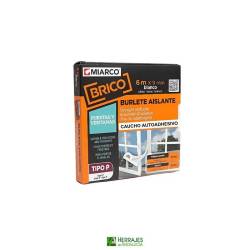 Burlete adhesivo Tipo P blanco 6mx9mm puertas y ventanas | Herrajes de Andalucía